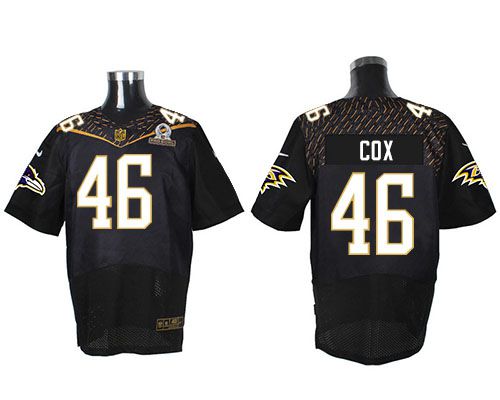 Nike Ravens #46 Morgan Cox Black 2016 Pro Bowl Men's Stitched NFL Elite Jersey